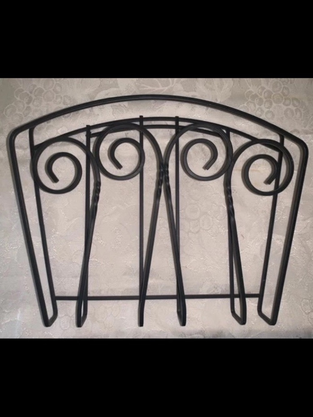 Spectrum Diversified Black Metal Scroll Wall-Mount Magazine Rack